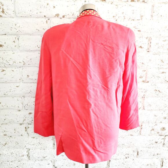 Vintage Mardel Womens Coral Pink Blazer Business Casual Unique Dolly Retro SZ 12 - Picture 2 of 11